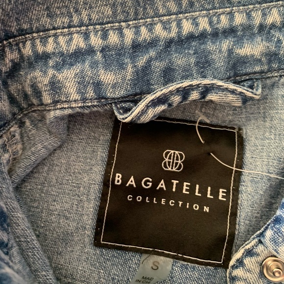 New Bagatelle oversized boyfriend’s blue Denim jacket Shirt 100% cotton size S - Picture 6 of 9